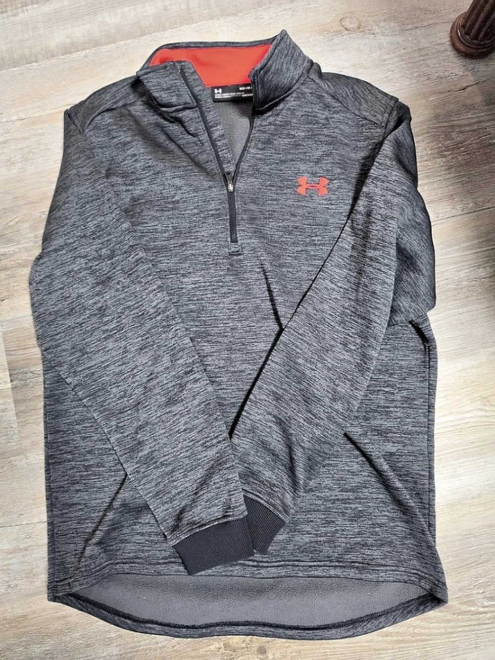 Under Armour ColdGear 1/4 Zip Pullover Men's Gray & Red Medium